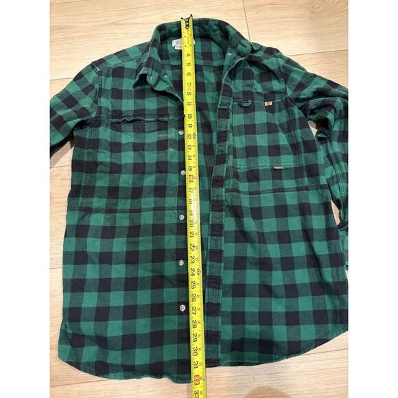 BERETTA Men's Size L Green Black Check Plaid Flannel Shirt 100% Cotton - Picture 6 of 9